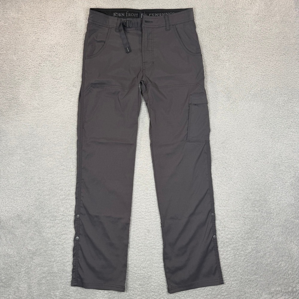 Prana Zion Mens Charcoal Grey Stretch Hiking Cargo Pants Size Small x 32L